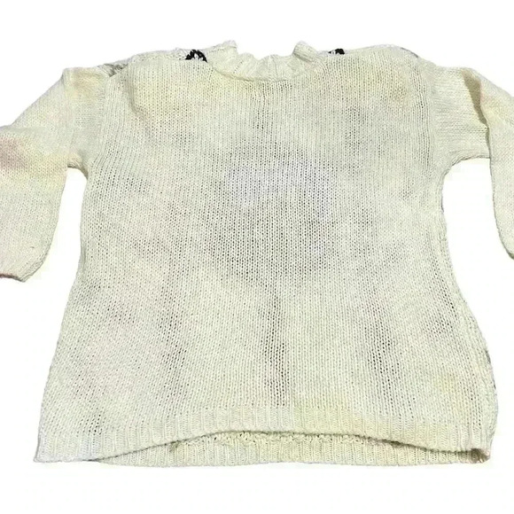 Vintage Emerald Isle Hand Knitted Floral Sweater Size Small Oversized 90s Granny - Picture 2 of 8